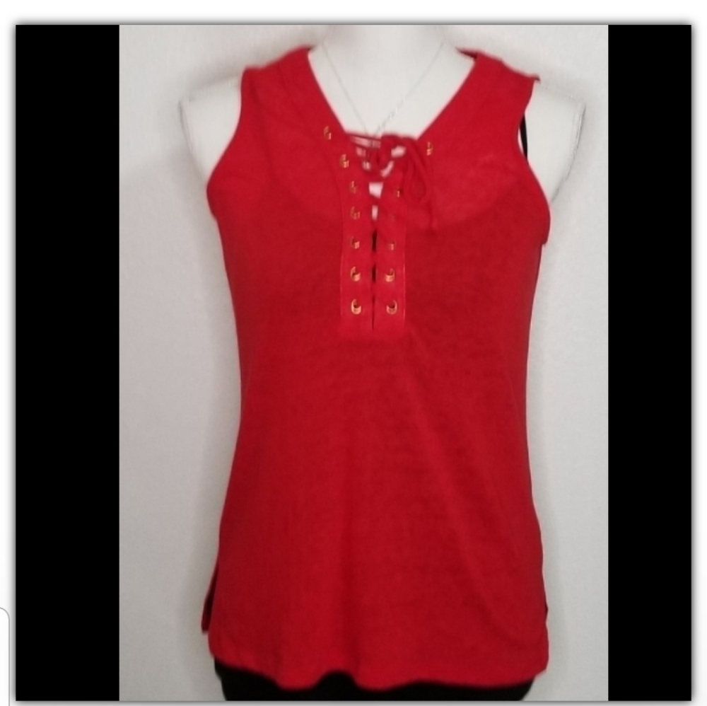 ☀️Inc international lace up top linen blend